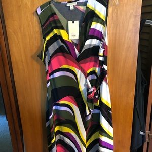 SOLD Dana Buchman Colorful Wrap Dress